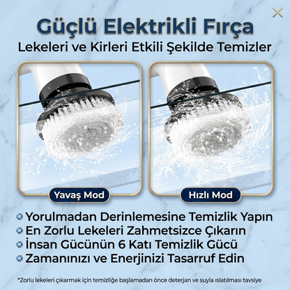 9 Başlıklı Şarjlı Temizlik Fırçası