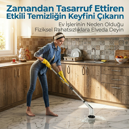 9 Başlıklı Şarjlı Temizlik Fırçası